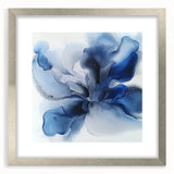 Large Abstract Canvas Wall Art - Modern Blue Flower for Living Room