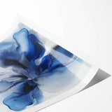 Large Abstract Canvas Wall Art - Modern Blue Flower for Living Room