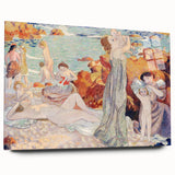 Modern Wall Art - Serene Beach Scene with Bathers | Coastal Decor