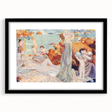 Modern Wall Art - Serene Beach Scene with Bathers | Coastal Decor