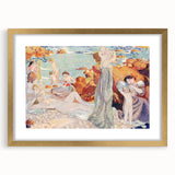 Modern Wall Art - Serene Beach Scene with Bathers | Coastal Decor