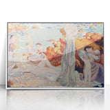 Modern Wall Art - Serene Beach Scene with Bathers | Coastal Decor