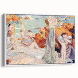 Modern Wall Art - Serene Beach Scene with Bathers | Coastal Decor