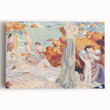 Modern Wall Art - Serene Beach Scene with Bathers | Coastal Decor