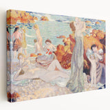 Modern Wall Art - Serene Beach Scene with Bathers | Coastal Decor