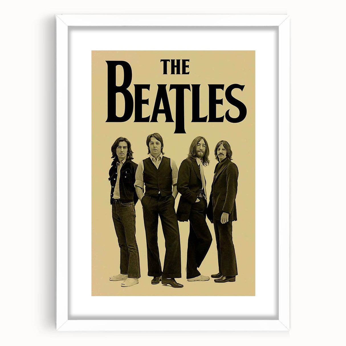 The Beatles Retro Wall Art - Vintage Music Poster, Classic Band Art