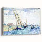 Modern Wall Art - Serene Marine Scene with Boats | Coastal Decor