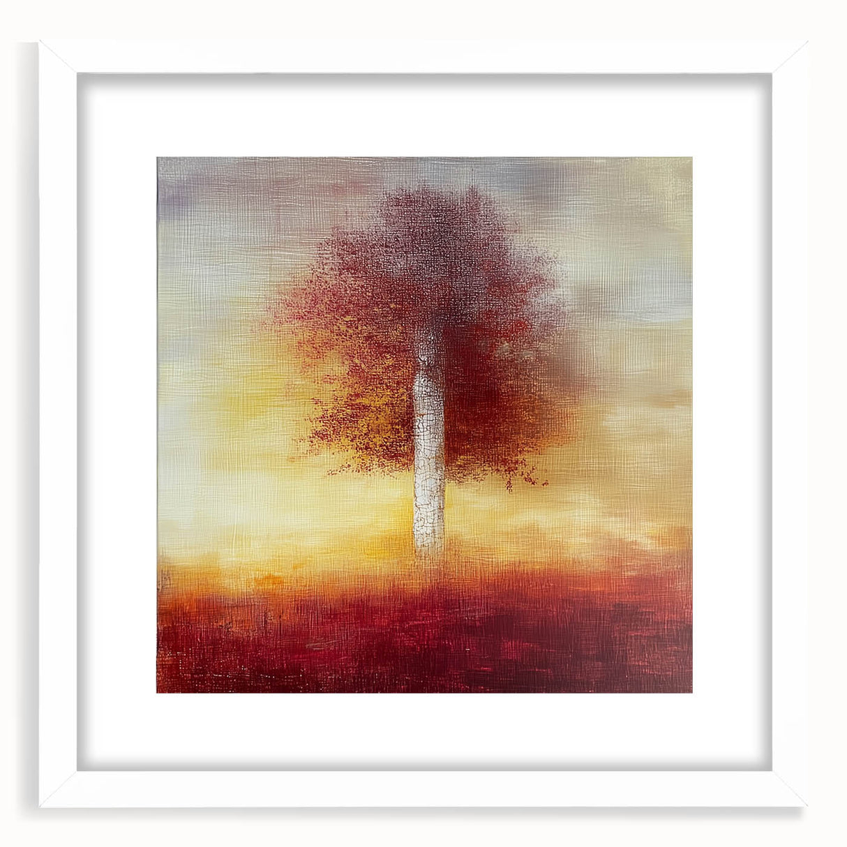 Abstract Canvas Wall Art - Autumn Tree Print for Living Room