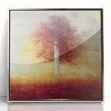 Abstract Canvas Wall Art - Autumn Tree Print for Living Room