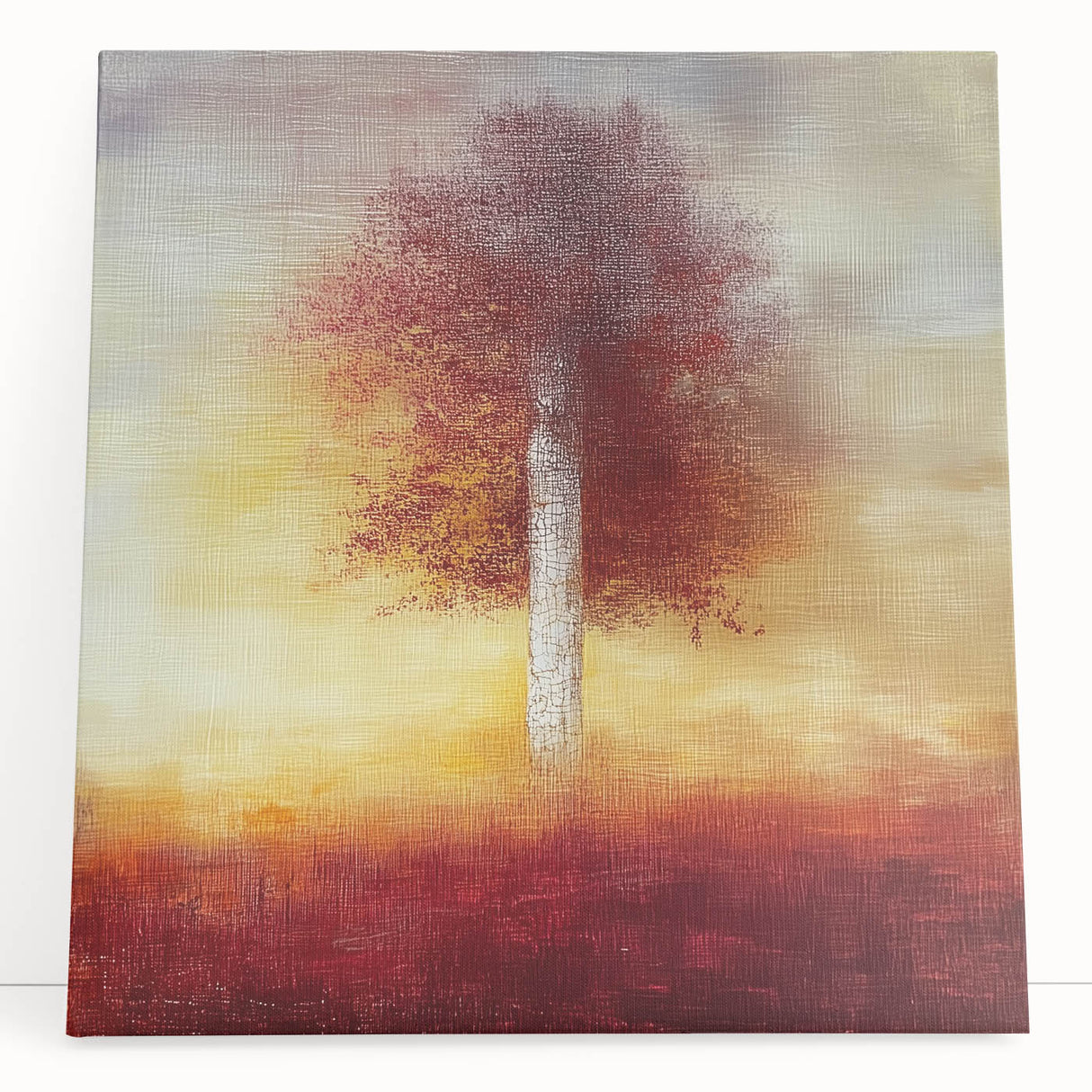 Abstract Canvas Wall Art - Autumn Tree Print for Living Room