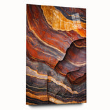 Acrylic art piece showcasing vivid landscapes and dramatic cliffs, viewed from the side, designed without pins for a sleek finish. Perfect for modern décor.