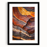 Framed landscape art print showcasing dramatic cliffs, set in a sleek black frame with a white mat, enhancing the natural beauty of the scene. Perfect for home decor.