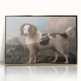 Brown and White Spaniel - Romanticism Dog Portrait by George Stubbs