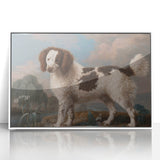 Brown and White Spaniel - Romanticism Dog Portrait by George Stubbs