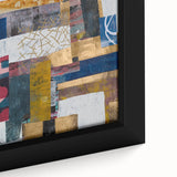 Abstract Bedroom Wall Art – Modern Framed Canvas Print with Gold