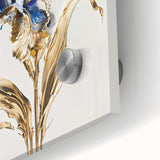 Elegant Blue & Gold Floral Living Room Wall Art – Modern Canvas