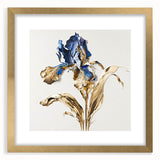 Elegant Blue & Gold Floral Living Room Wall Art – Modern Canvas