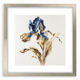 Elegant Blue & Gold Floral Living Room Wall Art – Modern Canvas