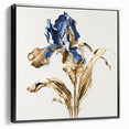 Elegant Blue & Gold Floral Living Room Wall Art – Modern Canvas