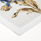 Elegant Blue & Gold Floral Living Room Wall Art – Modern Canvas