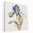Elegant Blue & Gold Floral Living Room Wall Art – Modern Canvas