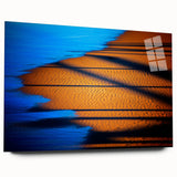 Abstract Blue & Gold Corporate Canvas - Coastal Office Wall Art