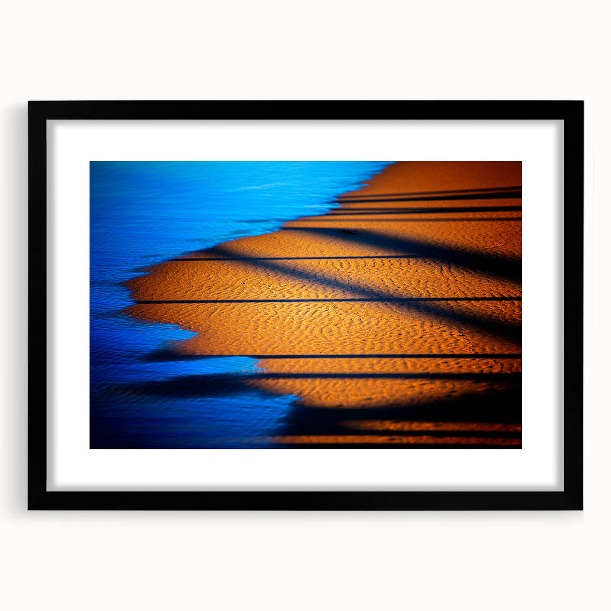 Abstract Blue & Gold Corporate Canvas - Coastal Office Wall Art