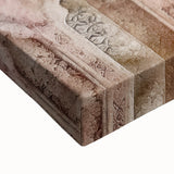 Close-up of an abstract architecture wall art design on stretched canvas, showcasing intricate geometric patterns in vibrant colors, ideal for modern decor.