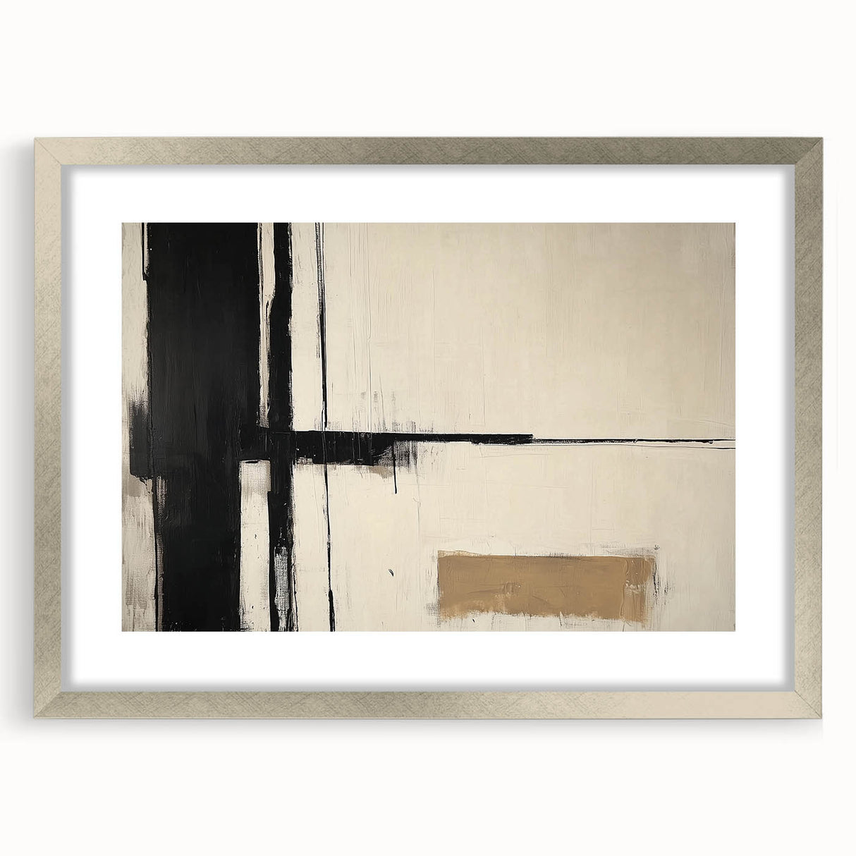Abstract geometric frame with a silver mat, showcasing a modern design, ideal for contemporary home decor. Perfect for displaying artwork or photos.