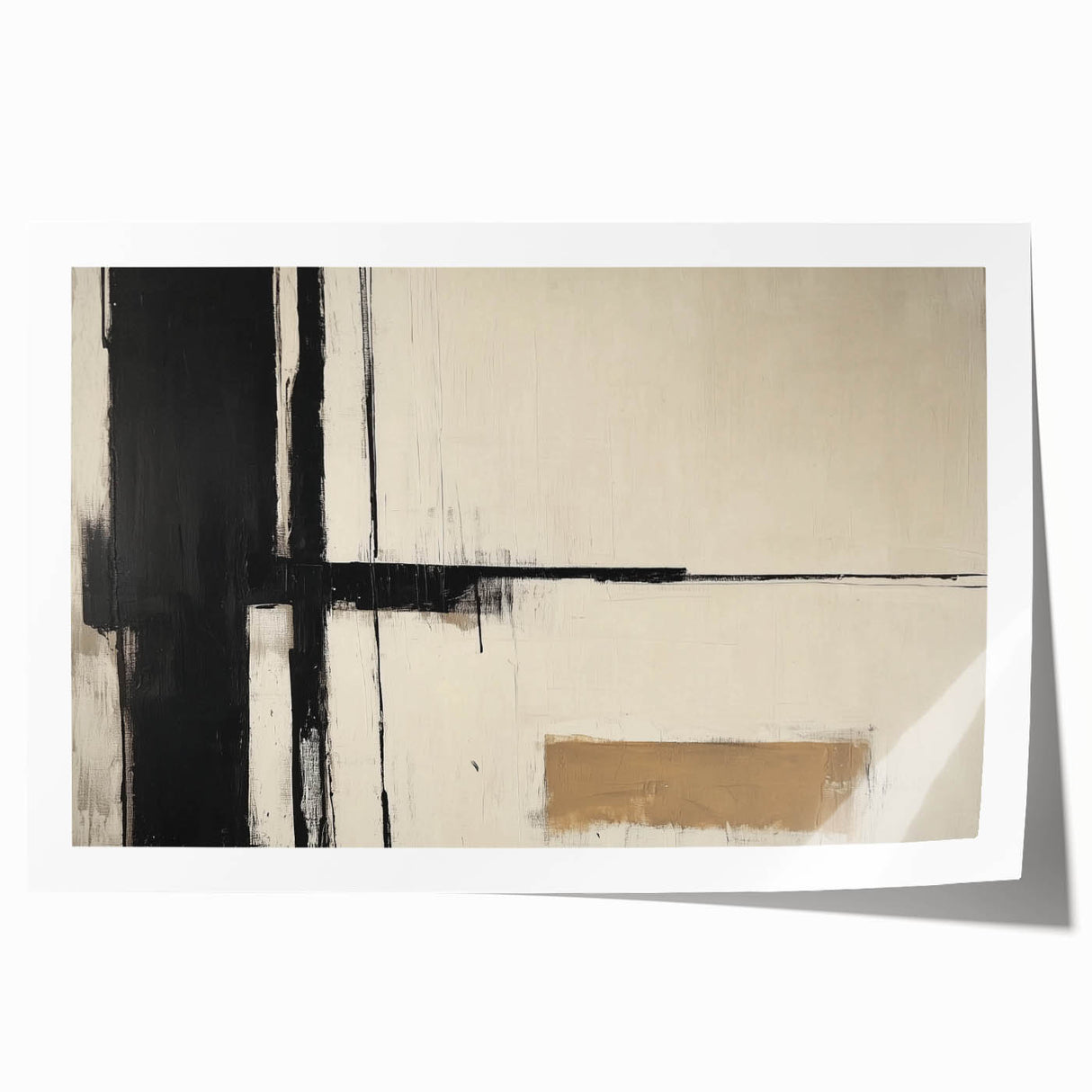 Abstract geometric rolled print showcasing vibrant colors and intricate patterns, elegantly packaged in a durable cardboard tube for easy transport and display.