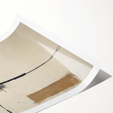 Abstract geometric rolled print showcasing vibrant blue, orange, and yellow shapes. Perfect for modern home decor, delivered in a protective cardboard tube.