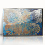 Framed acrylic wall art showcasing a vibrant animal design with silver accents, ideal for modern decor, adding a touch of elegance to any room.