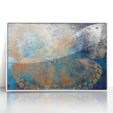 Framed acrylic artwork depicting a vibrant collection of stylized animals on a white background, showcasing intricate details and colorful designs, ideal for modern home decor.