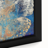 Close-up of a vibrant framed canvas showcasing a detailed animal design, featuring rich colors and intricate textures, perfect for enhancing home decor.