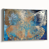 Framed canvas artwork showcasing a whimsical animal design in vibrant colors, presented in a sleek silver frame, ideal for enhancing modern decor.