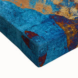 Close-up of a vibrant, stretched canvas showcasing a detailed animal design with rich colors and textures, ideal for modern home decor or art enthusiasts.