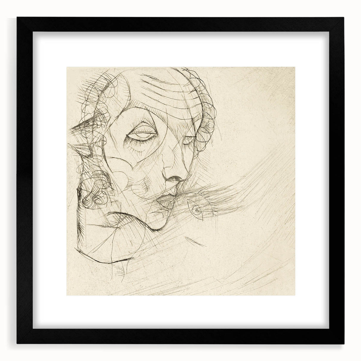 Modern Art Deco Wall Art – Abstract 1920s Inspired Sketch Portrait