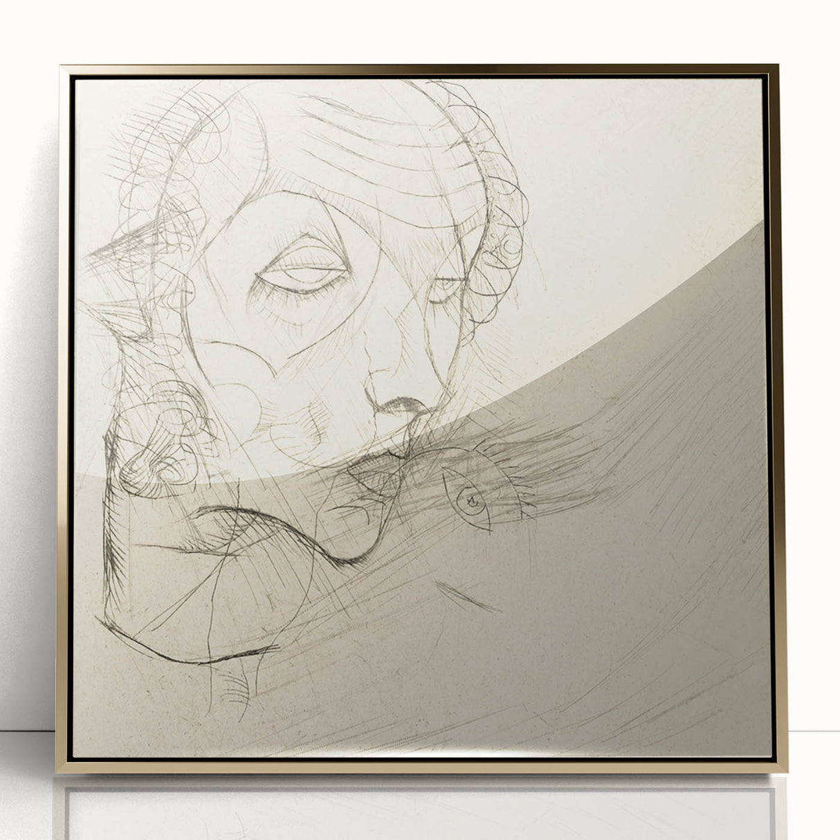 Modern Art Deco Wall Art – Abstract 1920s Inspired Sketch Portrait