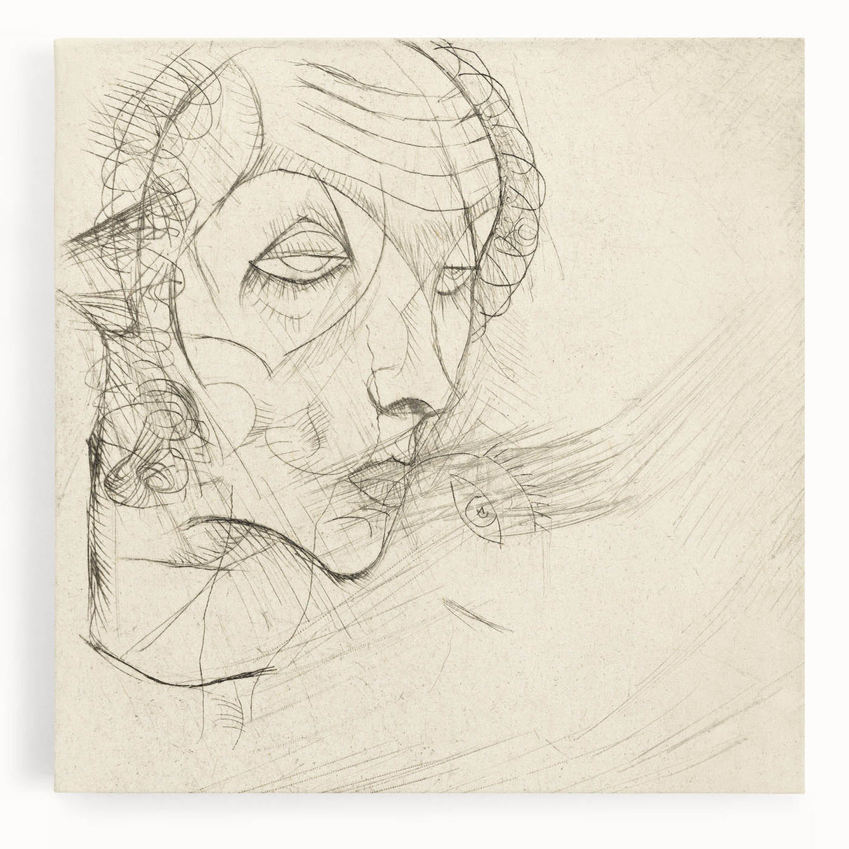 Modern Art Deco Wall Art – Abstract 1920s Inspired Sketch Portrait