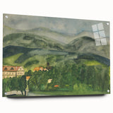Serene Expressionist Landscape - Lush Green Countryside Canvas Print