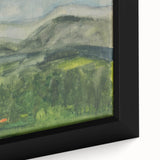 Serene Expressionist Landscape - Lush Green Countryside Canvas Print