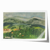 Serene Expressionist Landscape - Lush Green Countryside Canvas Print