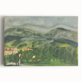 Serene Expressionist Landscape - Lush Green Countryside Canvas Print
