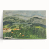 Serene Expressionist Landscape - Lush Green Countryside Canvas Print