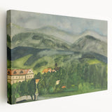 Serene Expressionist Landscape - Lush Green Countryside Canvas Print