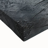 Close-up of a large black and white stretched canvas featuring a variety of food dishes, ideal for bedroom wall decor.