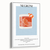 Vintage poster art of colorful food and drinks on extra large framed canvas, ideal for living room decor.