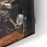 Spooky Wall Art - Skeleton Pianist in Gothic Music Hall