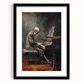 Spooky Wall Art - Skeleton Pianist in Gothic Music Hall