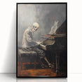 Spooky Wall Art - Skeleton Pianist in Gothic Music Hall